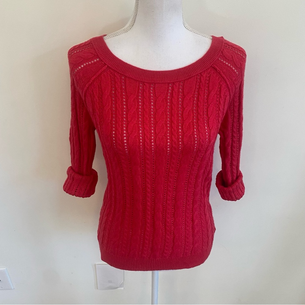 American Eagle Outfitters Pink Cable Knit Sweater Size XS New With Tags